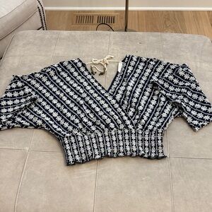 Together Navy and White Floral Blouse